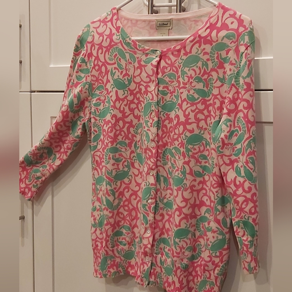 LL Bean button front cardi sweater